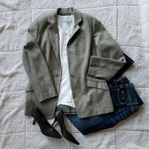 Saks Fifth Avenue wool herringbone blazer 10